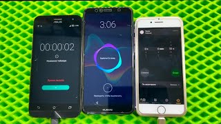 Alarm Timer Clock Calls ASUS Z00ED Huawei Y6 Prime iPhone 7 Android vs iOS Calls [upl. by Cy658]