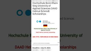 Hochschule BonnRheinSieg University of Applied Sciences DAAD HelmutSchmidt scholarship 2024 [upl. by Rasia]