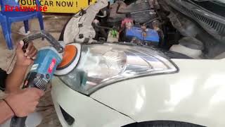 Restoration of Headlights of Car  Removing yellowishness of car headlight  light restoration [upl. by Cofsky]