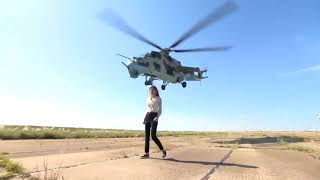 Azerbaijan military helicopter flies too close to journalist [upl. by Nohsar]