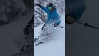 So satisfying to watch Fun laps in fresh pow  freerideskiing skilife skier powderskiing [upl. by Bakeman]