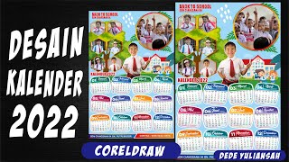 Free Template kalender 2022 LENGKAP dengan Coreldraw [upl. by Veronike424]