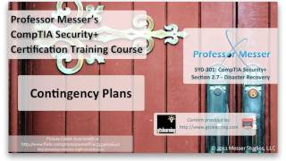 Understanding Contingency Plans  CompTIA Security SY0301 27 [upl. by Scrivings]