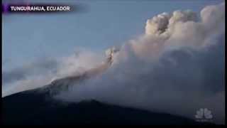 110 families Evacuated as Ecuadors Tungurahua Volcano emits Explosive Eruption Aug 22 2012 [upl. by Kwang]