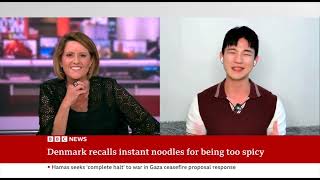 KoreanBilly BBC News Interview on Korean Spicy Noodles Being Recalled in Denmark [upl. by Gensler23]