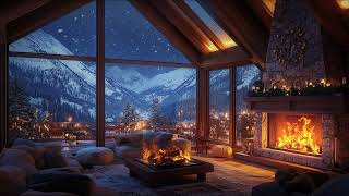 Winter Chalet Christmas Music Ambience Atmosphere Chill and Study [upl. by Feinstein335]