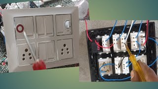 12 Modular Switch Board Wiring Connection Kaise Karen inverter Connection joint aasan tarika [upl. by Nuahsal836]