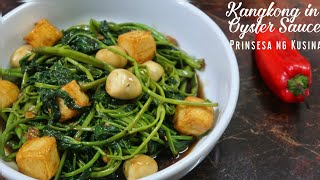 Kangkong in Oyster Sauce with Quail Eggs and Fish Tofu [upl. by Ynej755]