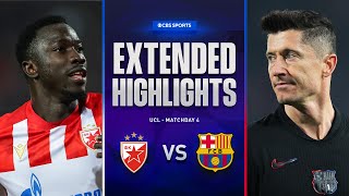 Crvena zvezda vs Barcelona Extended Highlights  UCL League Phase MD 4  CBS Sports Golazo [upl. by Acebber]