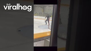 First Hockey Game Ends In Faceplant  ViralHog [upl. by Adlemi607]