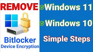 How To Remove BITLOCKER ENCRYPTION in Windows 11 [upl. by Aisa]