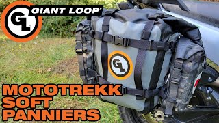 Giant Loop Mototrekk Soft Panniers 50 Liters of Waterproof Soft Luggage for Any Pannier Rack [upl. by Anayit]