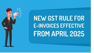 GST NEW RULE APPLICABLE FROM 01 APRIL 2025 [upl. by Mott]