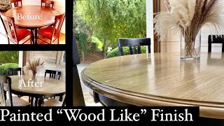 POTTERY BARN FAUX WOOD Finish  Painted OLD kitchen Table Makeover  Beginner Friendly [upl. by Schweitzer484]