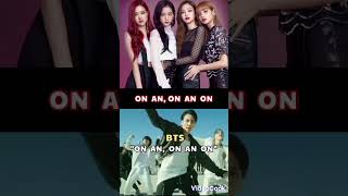 BLACKPINK amp BTS SAME LYRICS blackpink bts kpop btsblackpink jennie taehyung [upl. by Akienaj916]