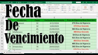 Calcular la FECHAS de VENCIEMIENTO de un PRODUCTO [upl. by Nytsud567]