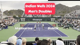 Bublik and Mannarino played doubles at Indian Wells Open 2024  Court Level View [upl. by Pavla]