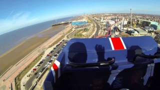 The Big One  Pepsi Max  Blackpool Pleasure Beach front seat on ride POV 27k [upl. by Shimberg]