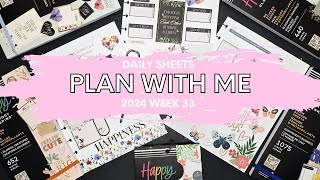 2024 DAILY SHEETS PLAN WITH ME WEEK 33 [upl. by Ping]