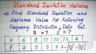 Standard Deviation amp Variance  Standard deviation and Variance for frequency distribution data SD [upl. by Miharba]