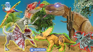 Biggest Pentaceratops VS Triceratops  Mattel Toys Collection  Indoraptor  Spinosaurus [upl. by Caruso204]