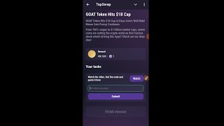 GOAT Token Hits 1B Cap  Tapswap Code [upl. by Ardnahcal782]