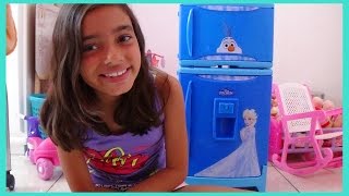 Review Geladeira Duplex Frozen  Mostrando Minha Geladeira da Elsa Frozen da Xalingo  REFRIGERATOR [upl. by Tulley]