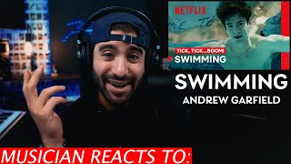 Musician Reacts To Swimming  tick tick BOOM Andrew Garfield [upl. by Suzetta]