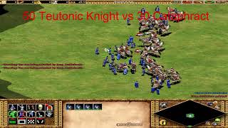 Age of Empires 2  Teutonic Knight  Teutons  vs Cataphract  Byzantines [upl. by Isidore]