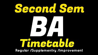 BA Second Sem Exam Timetable calicutuniversity secondsemester examtimetable [upl. by Yeargain]