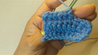 BACK POST HALF DOUBLE CROCHET STITCH bphdc using US method [upl. by Delphinia210]