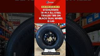 SKU 2358514PBD865HP  ST23585R16 14Ply All Steel Trailer Tire on Black Dual Wheel 8 lug [upl. by Namref]