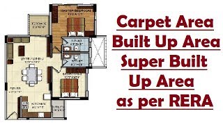 Carpet areaBuilt Up AreaSuper Built Up Area as per RERA [upl. by Haorbed27]