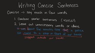 Writing Concise Sentences [upl. by Ofilia]