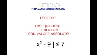 Disequazioni con Valore Assoluto [upl. by Onihc621]