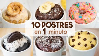 10 POSTRES en TAZA en MICROONDAS 🍩❤️  ¡en 1 minuto [upl. by Elehcor68]