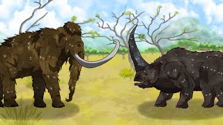 WOOLLY MAMMOTH VS ELASMOTHERIUM  ANIMATION [upl. by Rettuc]