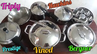 My Stainless Steel Cookware CollectionIndian Cooking UtensilsKitchen essentials [upl. by Rolfe]