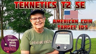 Teknetics T2 SE Metal Detector Target ID Chart American Coins [upl. by Aliek]