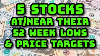 5 Stocks atnear their 52 Week LOWS 12 Month Price Targets [upl. by Teri36]