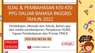 SOAL PRETEST PPG 2024 INDIKATOR 81 SD 90 BAHASA INGGRIS [upl. by Rodd]