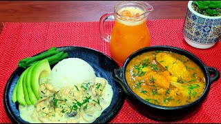 ♨️SOPA DE AVENA TOSTADA CON POLLO🍗  POLLO CON CHAMPIÑONES 🍄Y JUGO DE PAPAYA CON NARANJA🍊🇪🇨‼️ [upl. by Laubin154]