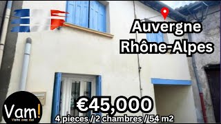 France AuvergneRhôneAlpes  €45000  Maison 4 pieces 2 Chambres 54 m2 [upl. by Bevis]