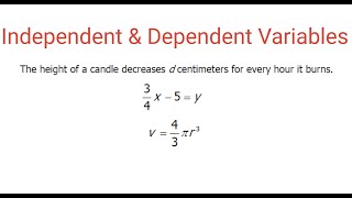 INDEPENDENT And DEPENDENT VARIABLES In Given Relations [upl. by Namijneb411]