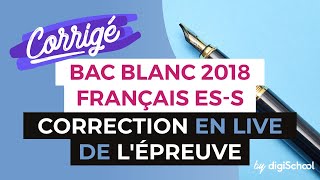 Bac Blanc by digiSchool  Correction en LIVE du Bac Blanc de Français Séries ESS [upl. by Ahsiekim]