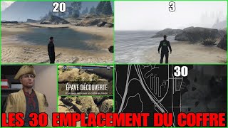 COFFRE\EPAVE LES 30 EMPLACEMENTS POSSIBLE SUR GTA ONLINE [upl. by Ivan]