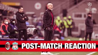 Pioli Tonali and Florenzi  MilanLiverpool Postmatch reaction  Champions League [upl. by Nawud]