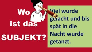 Ganz leicht das SUBJEKT im Satz finden  auch in schwierigen Fällen Deutsch B1C1 [upl. by Margit469]