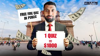 ₹1000 FREE FIRE Quiz Challenge in Public  SIYOM YADAV [upl. by Shelagh]