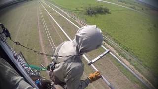 Helicopter Lineman  BareHanding 345000 volts [upl. by Nandor]